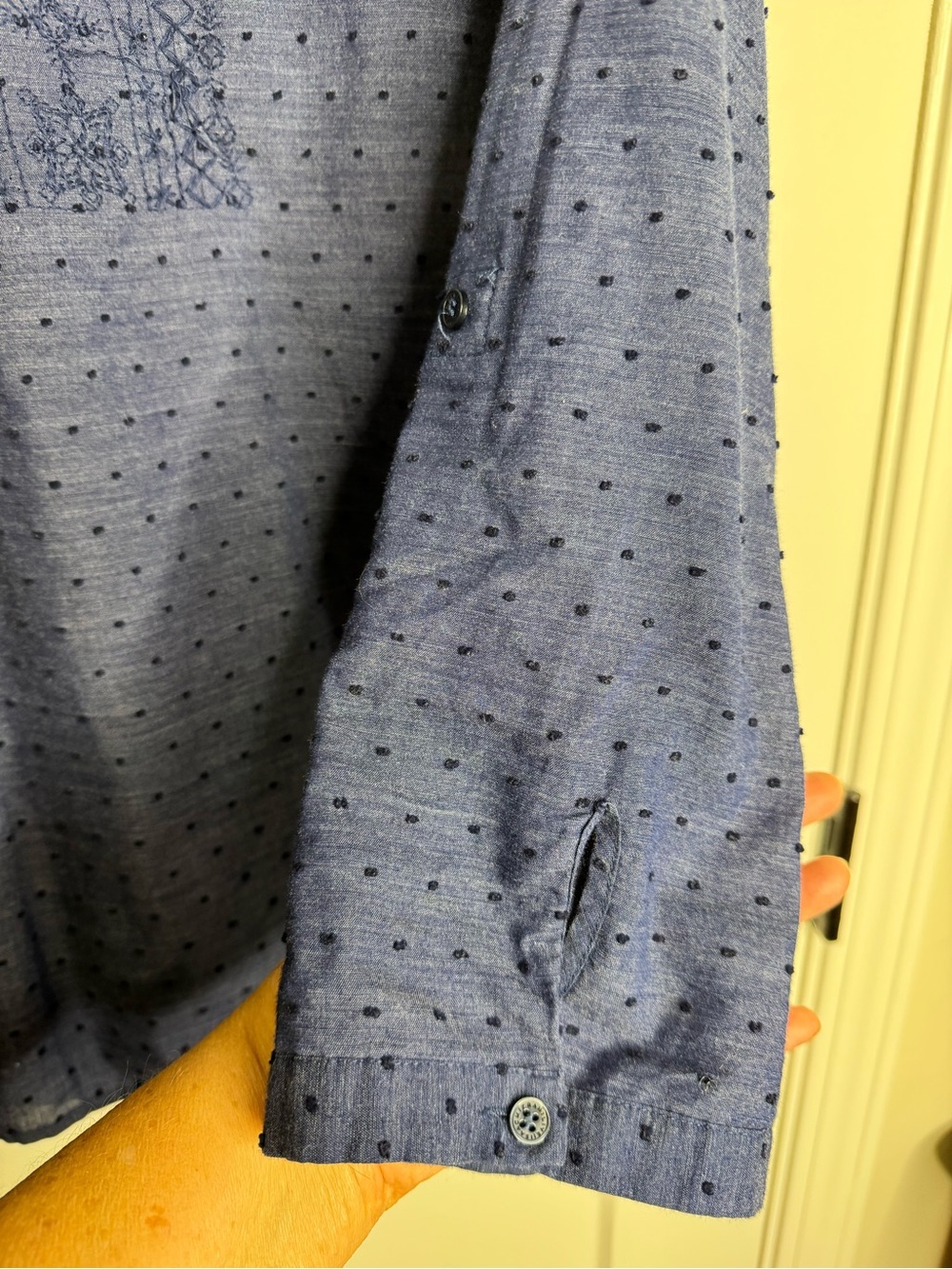 Isaac Mizrahi Navy Tunic Top - Picture 5 of 6